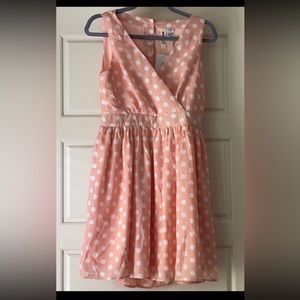 50's style white polka dot dress